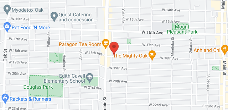 map of 481 W 18TH AVENUE